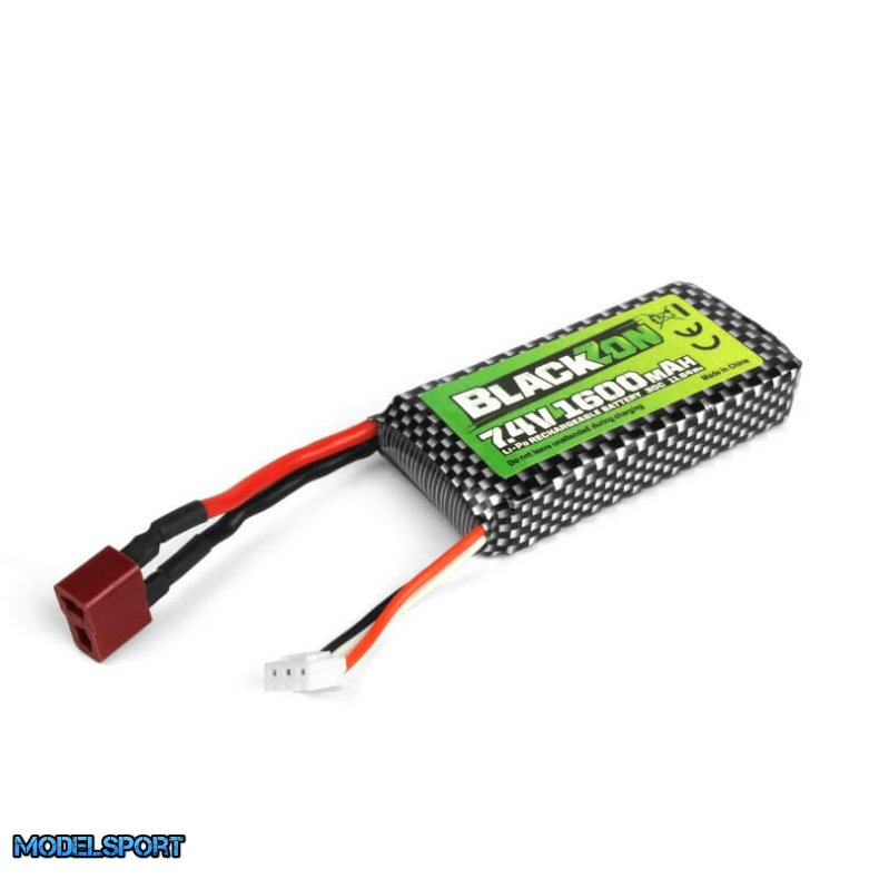 BlackZon 540247 LiPo Batteripakke 7.4V, 1600mAh Med T-Stik