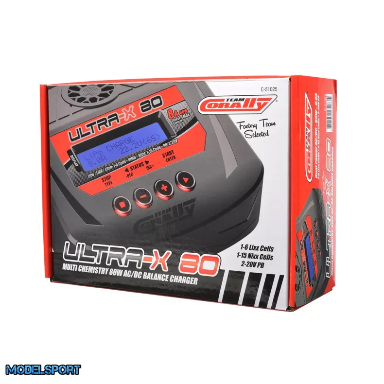 Team Corally Ultra-X 80 AC/DC Balance oplader 80W