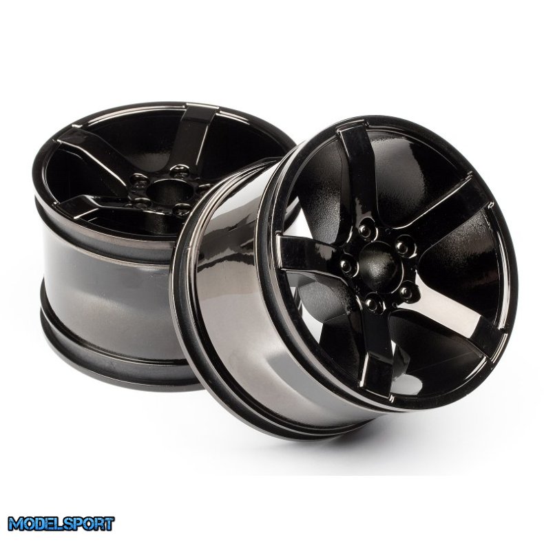 HPI 101309 Bullet Mt Wheels Black Chrome (Pr)