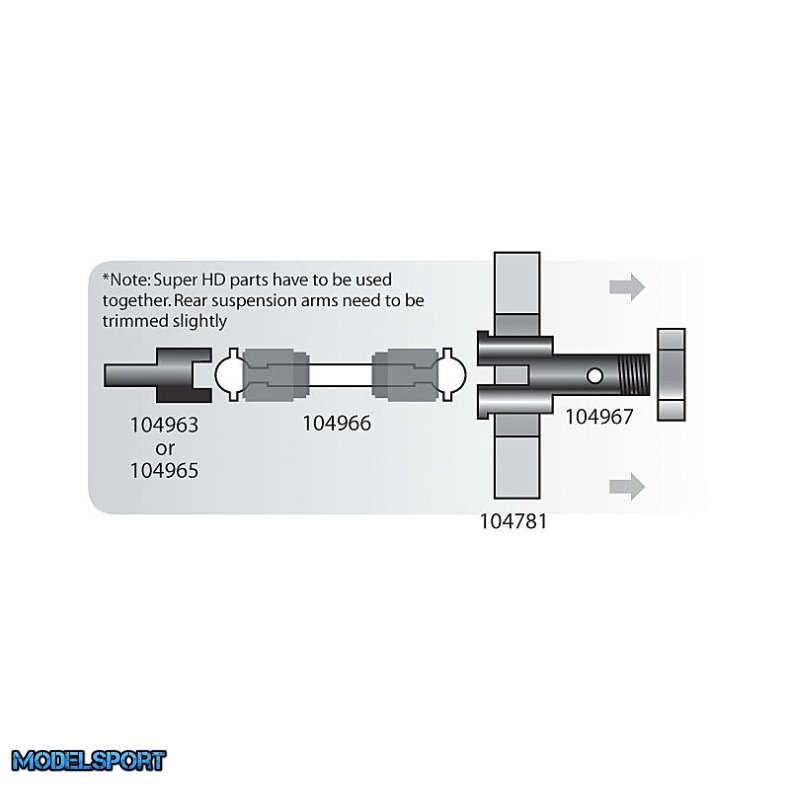 HPI 104967 Super Heavy Duty Drive Axle 25X70mm (2Pcs)
