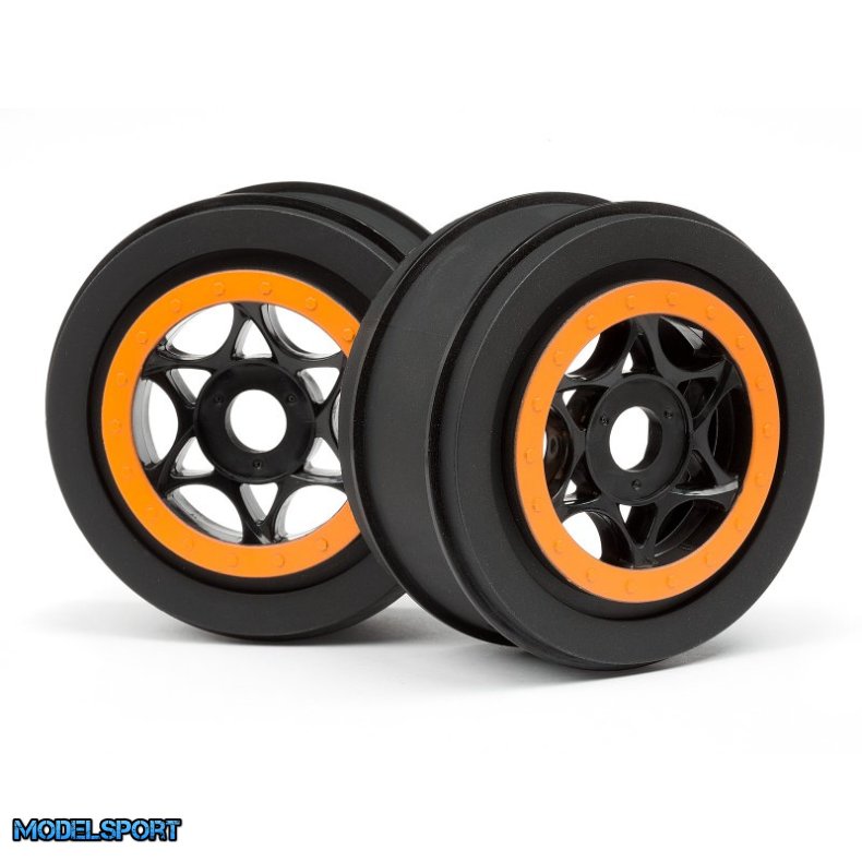 HPI 107855 Ah-64 Wheel Black/Orange (42X83mm/2Pcs)