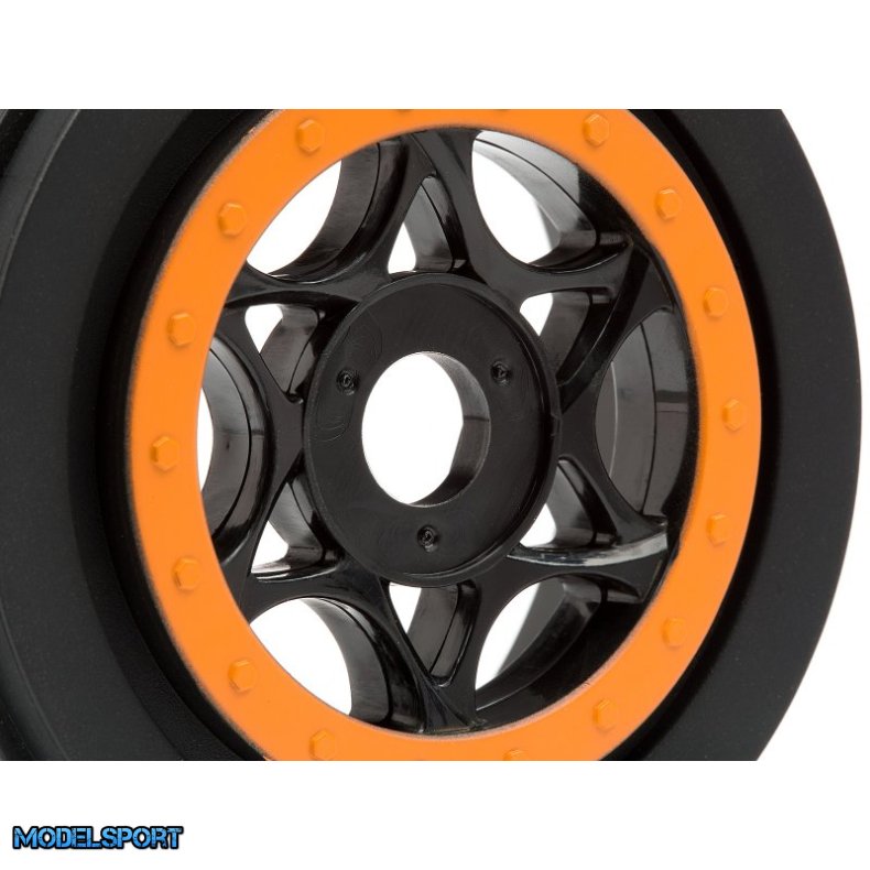 HPI 107855 Ah-64 Wheel Black/Orange (42X83mm/2Pcs)