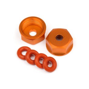 HPI 108071 Aluminum Bottom Shock Cap (Orange/2Pcs)