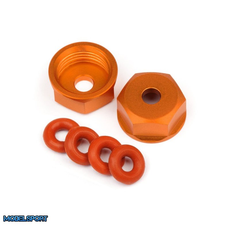 HPI 108071 Aluminum Bottom Shock Cap (Orange/2Pcs)