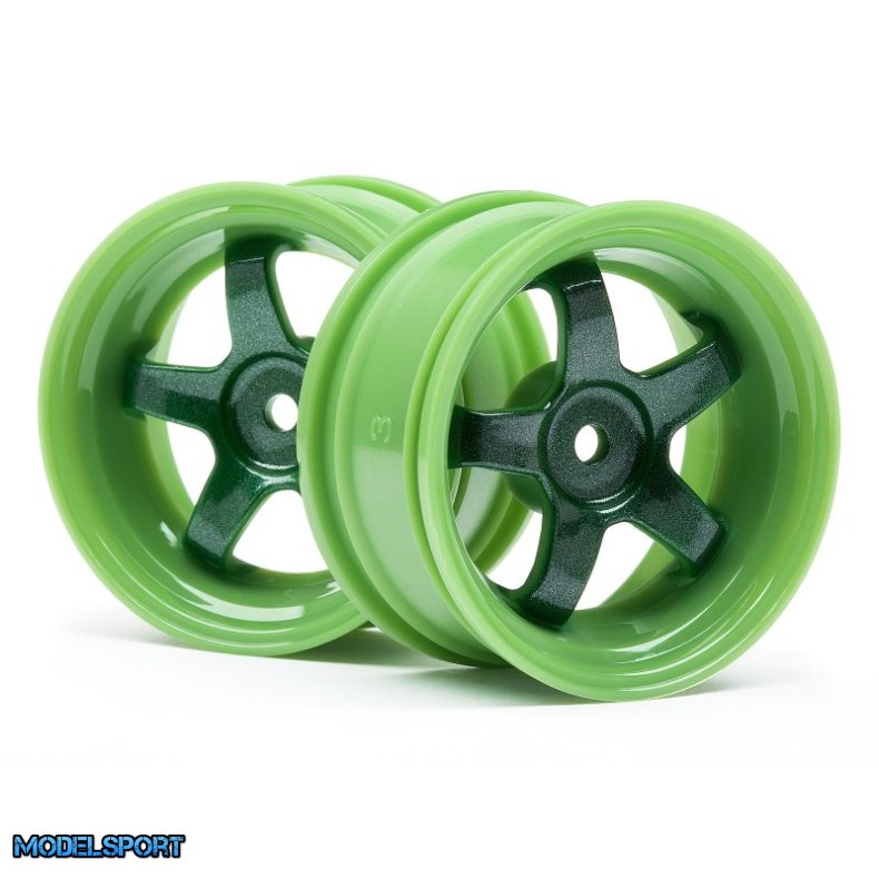 HPI 111090 Work Meister S1 Wheel Green (3mm Offset/2Pcs)
