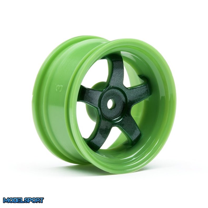 HPI 111090 Work Meister S1 Wheel Green (3mm Offset/2Pcs)