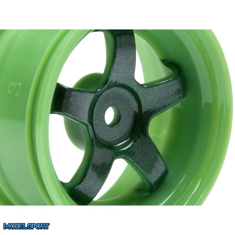 HPI 111090 Work Meister S1 Wheel Green (3mm Offset/2Pcs)