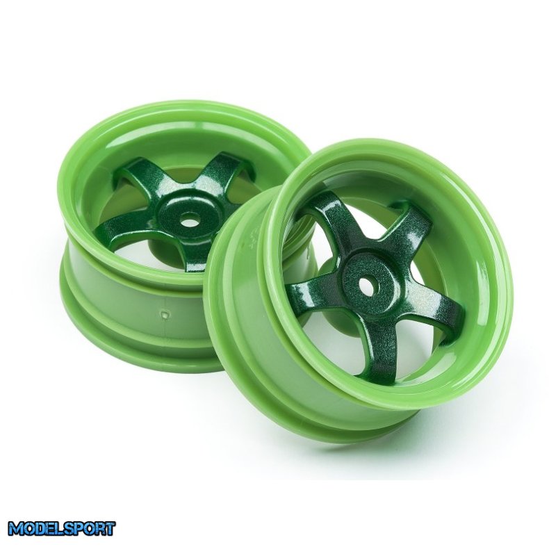 HPI 111090 Work Meister S1 Wheel Green (3mm Offset/2Pcs)
