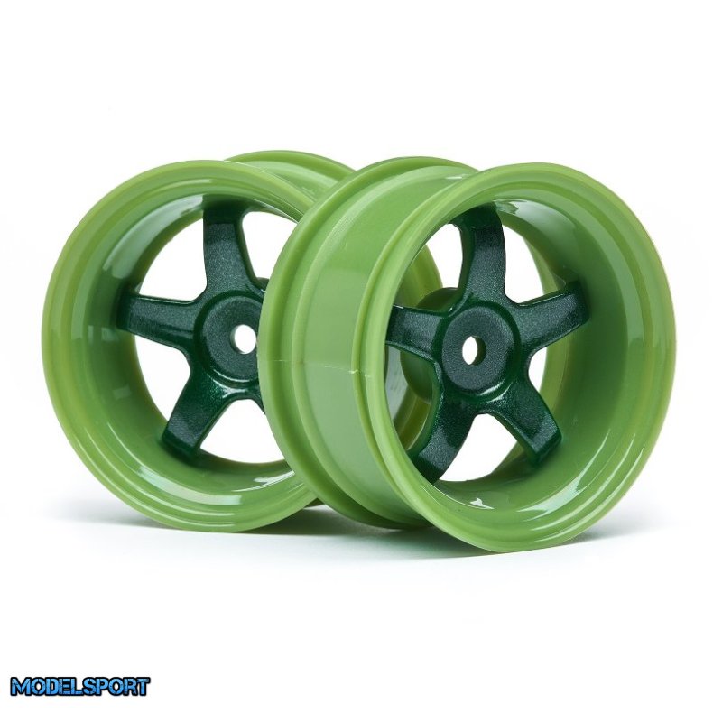 HPI 111091 Work Meister S1 Wheel Green (6mm Offset/2Pcs)