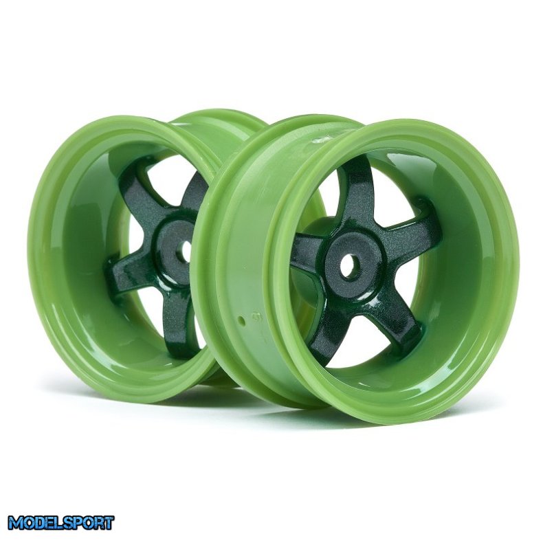 HPI 111100 Work Meister S1 Wheel Green (9mm Offset/2Pcs)