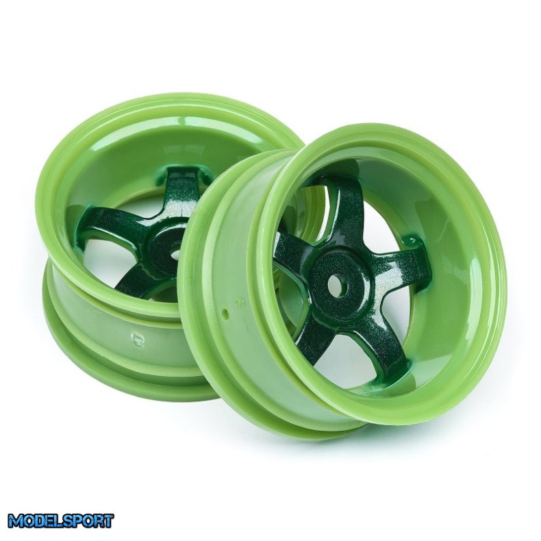 HPI 111100 Work Meister S1 Wheel Green (9mm Offset/2Pcs)