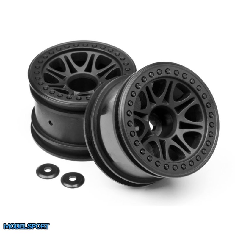 HPI 113337 Split 8 Truck Wheel (Black/2Pcs)