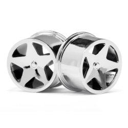 HPI 114279 Q32 Super Star Wheel Set F/R Chrome18X10/18X14/ X4