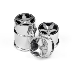HPI 114279 Q32 Super Star Wheel Set F/R Chrome18X10/18X14/ X4