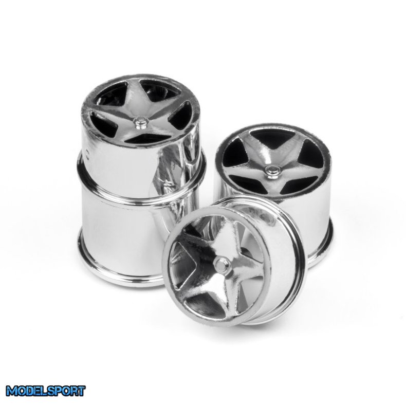 HPI 114279 Q32 Super Star Wheel Set F/R Chrome18X10/18X14/ X4