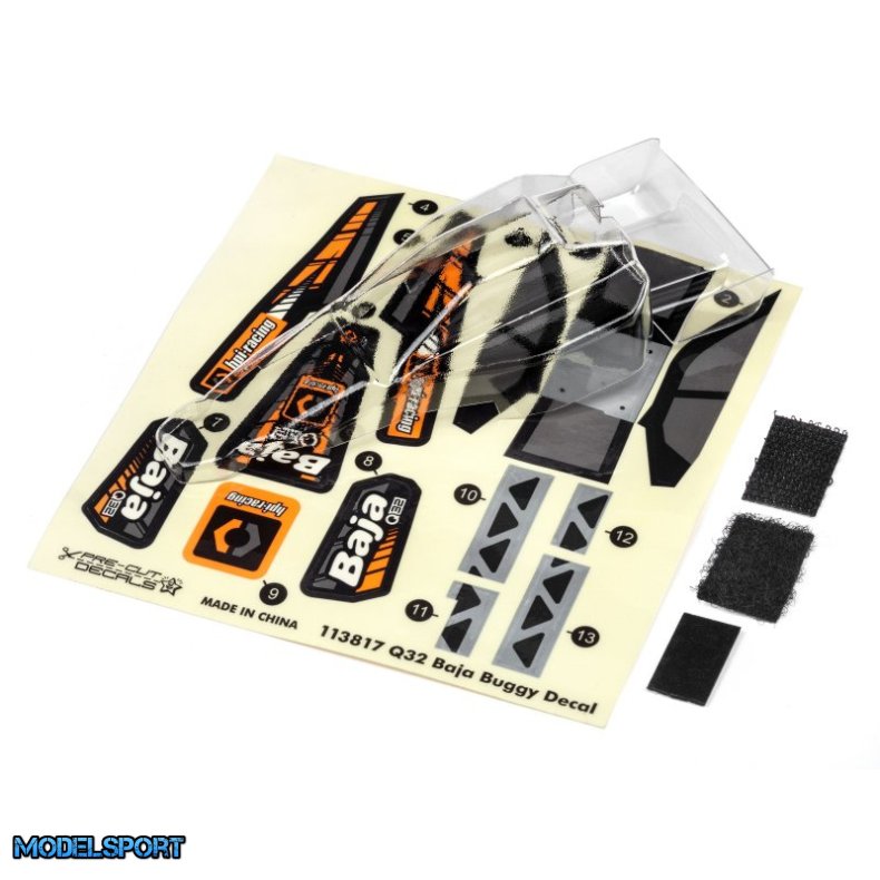 HPI 114283 Q32 Baja Buggy Body And Wing Set (Clear)