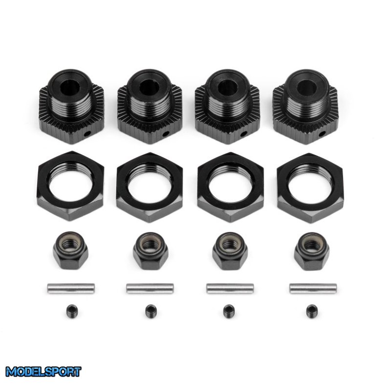 HPI 114341 Aluminum Wheel Hex Hub Set 17mm (Black/4Pcs)