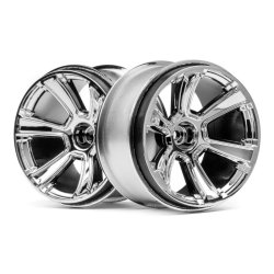 HPI 115324 6-Shot Mt Wheel (Chrome/2Pcs)