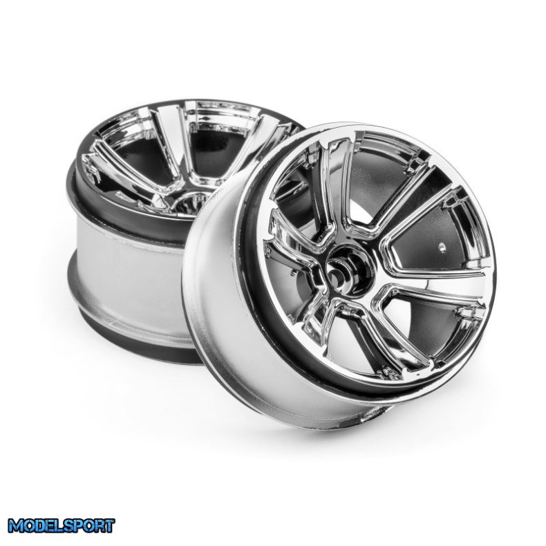 HPI 115324 6-Shot Mt Wheel (Chrome/2Pcs)