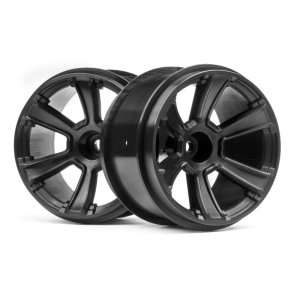 HPI 115327 6-Shot Mt Wheel (Black/2Pcs)
