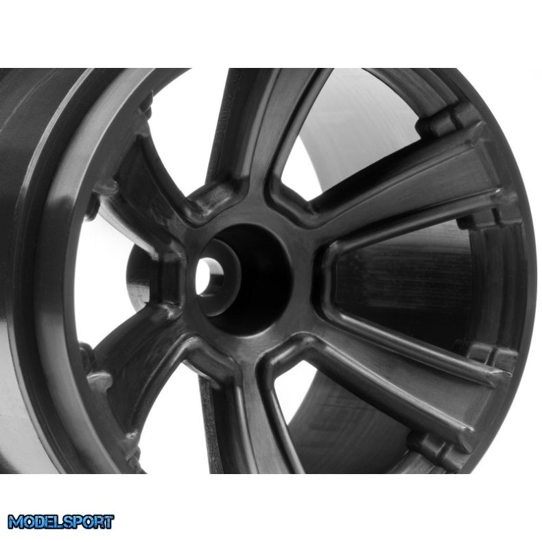 HPI 115327 6-Shot Mt Wheel (Black/2Pcs)