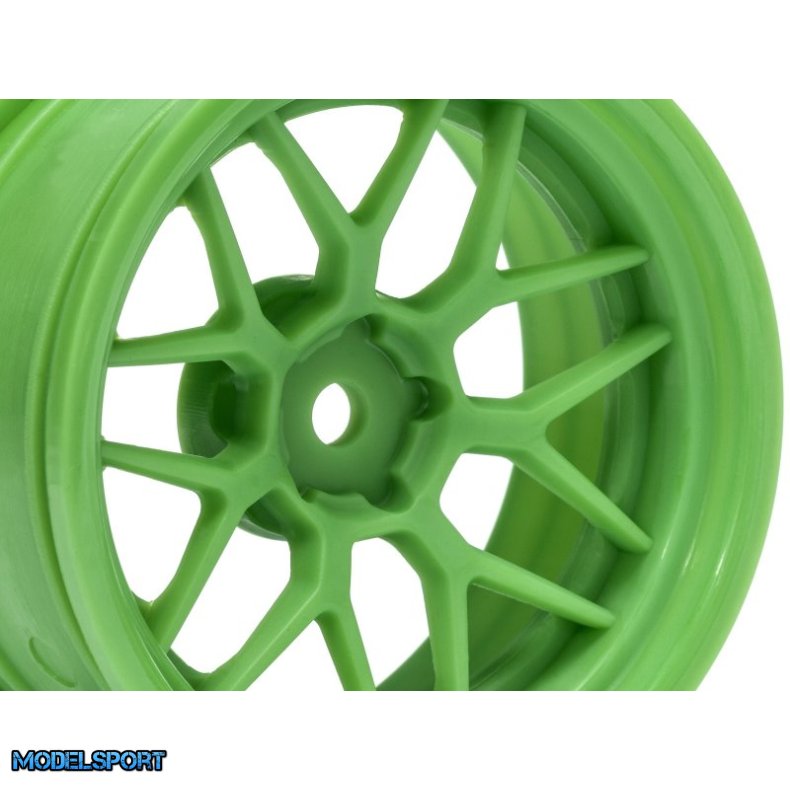 HPI 116531 Tech 7 Wheel Green 52X26X+6mm Offset (2Pcs)