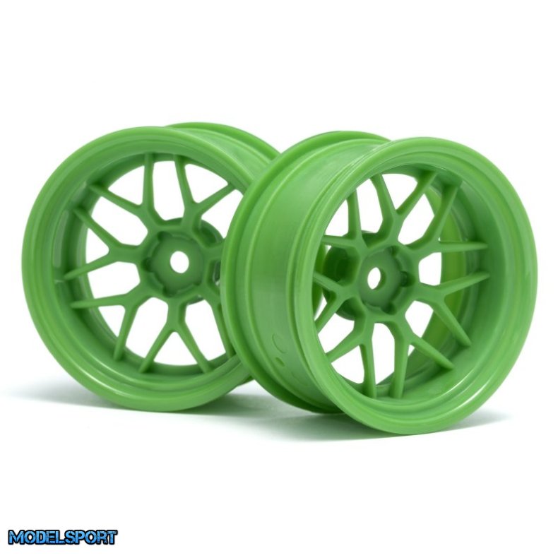 HPI 116532 Tech 7 Wheel Green 52X26X+9mm Offset (2Pcs)