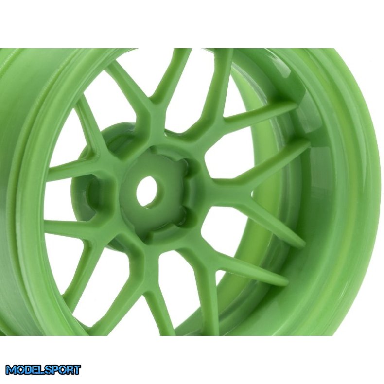 HPI 116532 Tech 7 Wheel Green 52X26X+9mm Offset (2Pcs)