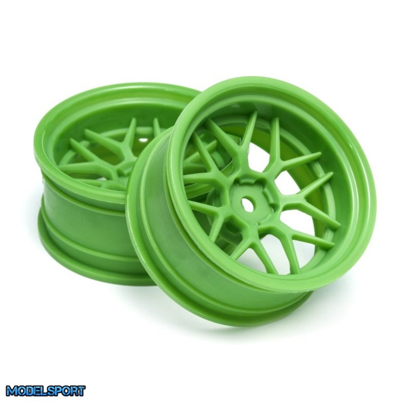 HPI 116532 Tech 7 Wheel Green 52X26X+9mm Offset (2Pcs)
