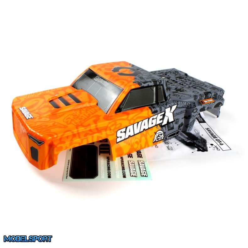 HPI 160105 GT-6 Sportcab Painted Truck Body (Orange/Grey)