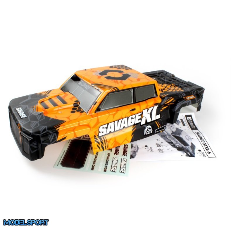 HPI 160106 GTXL-6 Kingcab Painted Truck Body (Black/Orange)