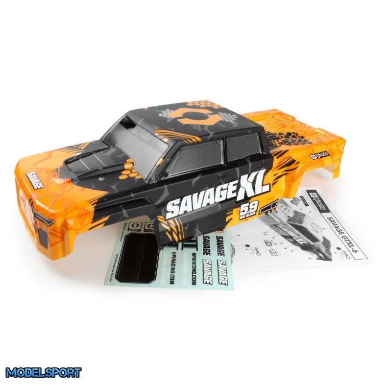 HPI 160107 GTXL-6 Kingcab Painted Truck Body (Orange/Black)