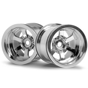 HPI 3087 Scorch 6-Spoke Wheel Shiny Chrome (55X50mm/2Pcs)