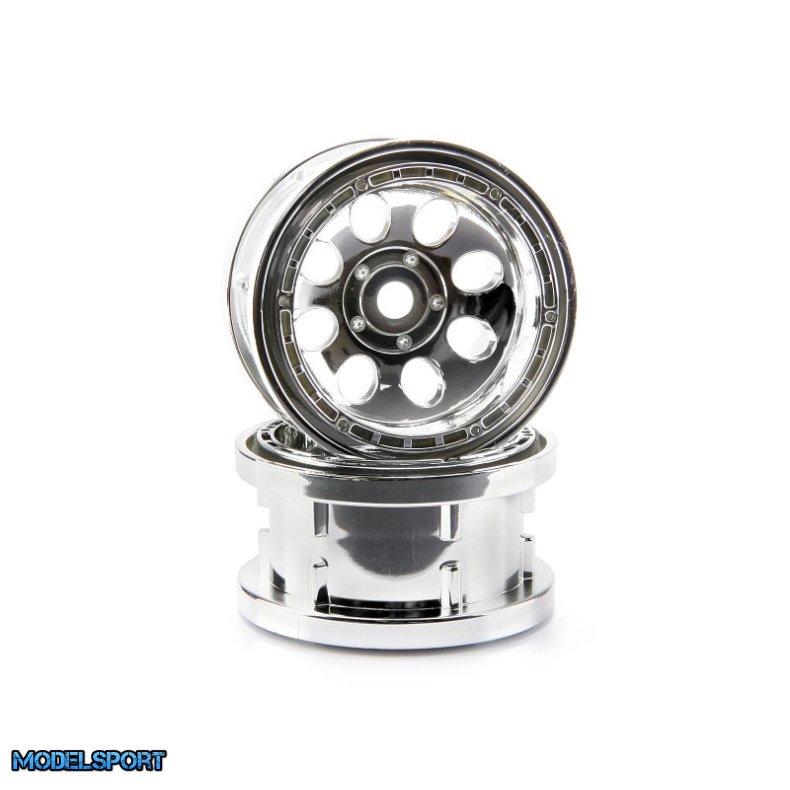 HPI 3213 Rock 8 Bead Lock Wheel Chrome (55X36mm/2Pcs)