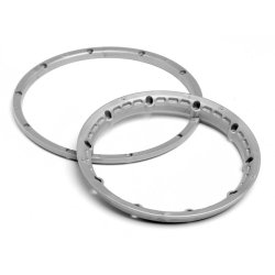 HPI 3272 Heavy Duty Wheel Bead Lock Rings Silver F. 2 Whl