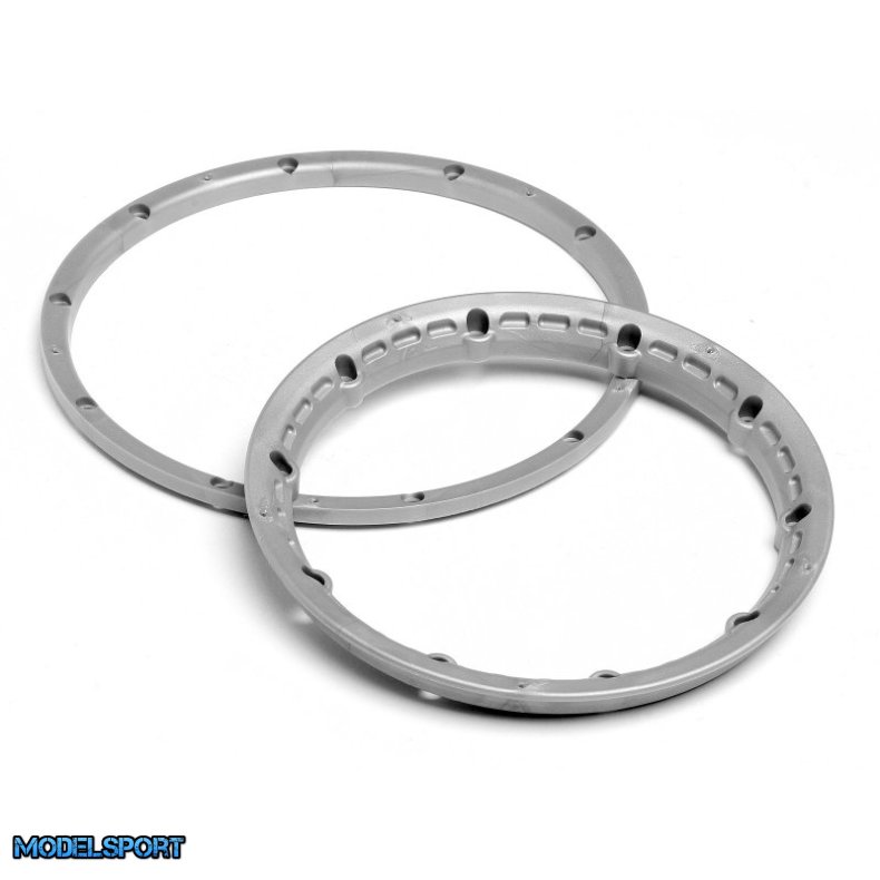 HPI 3272 Heavy Duty Wheel Bead Lock Rings Silver F. 2 Whl