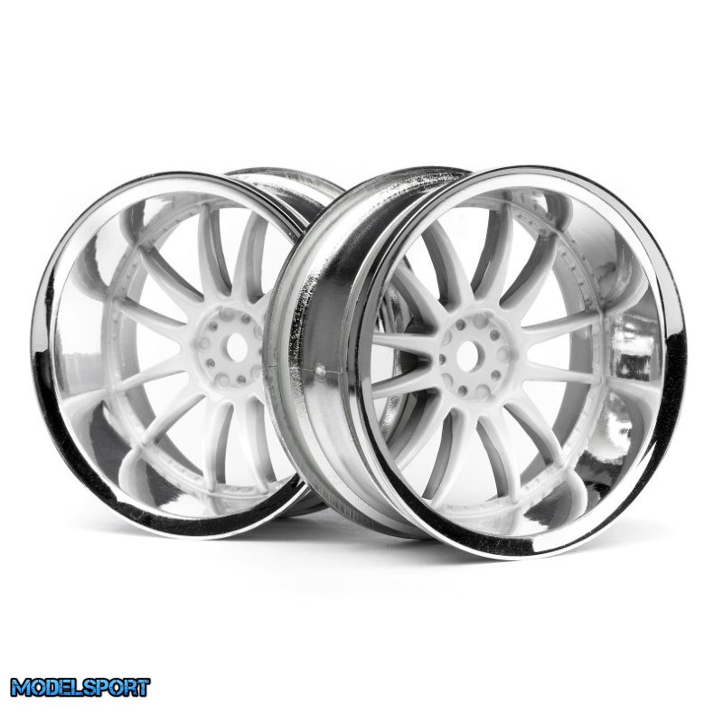 HPI 3285 Work Xsa 02C Wheel 26mm Chrome/White (9mm Offset)