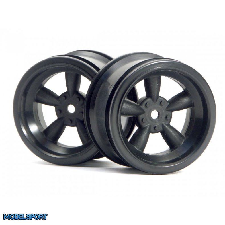 HPI 3821 Vintage 5 Spoke Wheel 31mm (Wide) Black 6mm Offset