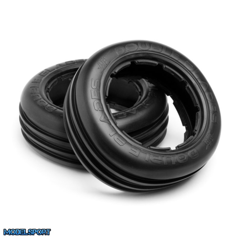 HPI 67966 Double Blades Tire (White/Baja 5B/Front/2pcs)