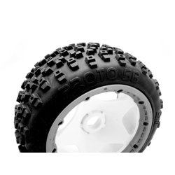 HPI 67969 Proto Tire (White/Baja 5B/Rear/2Pcs)