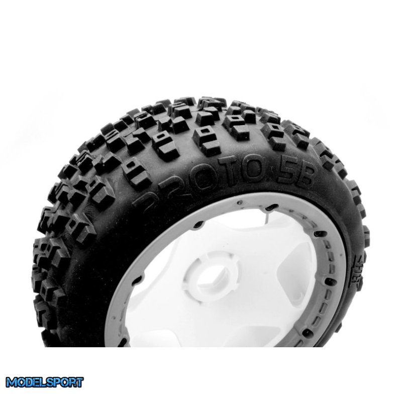 HPI 67969 Proto Tire (White/Baja 5B/Rear/2Pcs)