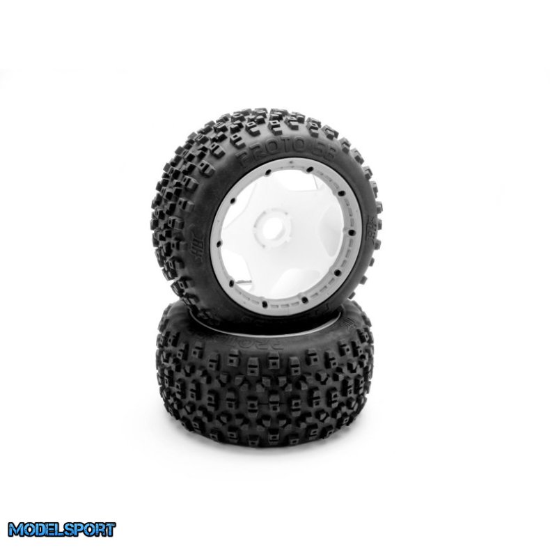 HPI 67969 Proto Tire (White/Baja 5B/Rear/2Pcs)
