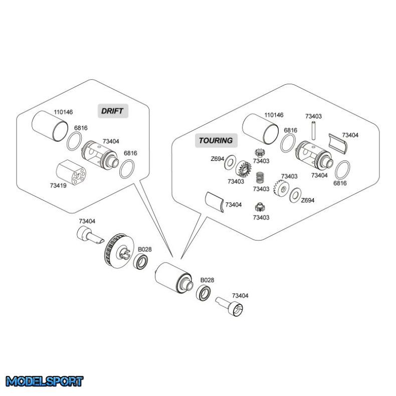 HPI 73403 Diff Pinion Gear Set / Driveshaft Ball