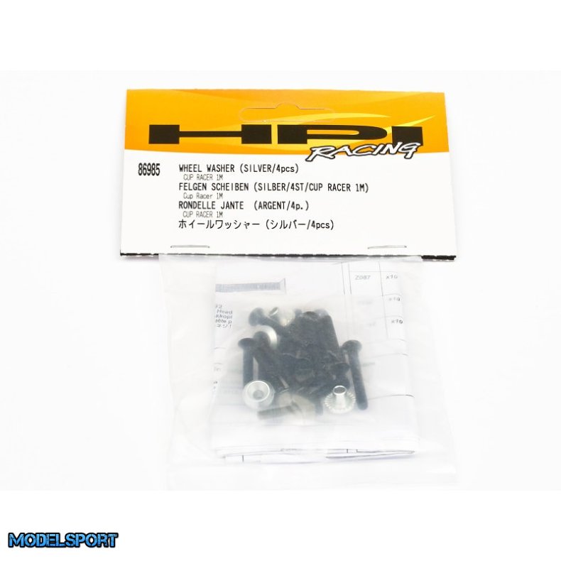HPI 86985 Wheel Washer (Silver/4Pcs)