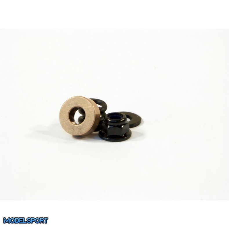 HPI 87042 Spring 4.9X8X7mm W. Wshr 4.3X10X1.0mm Hex -Blk Set