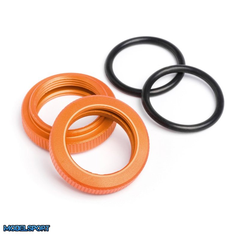 HPI 87492 Shock Adjuster Nut 20mm (Orange/2Pcs)