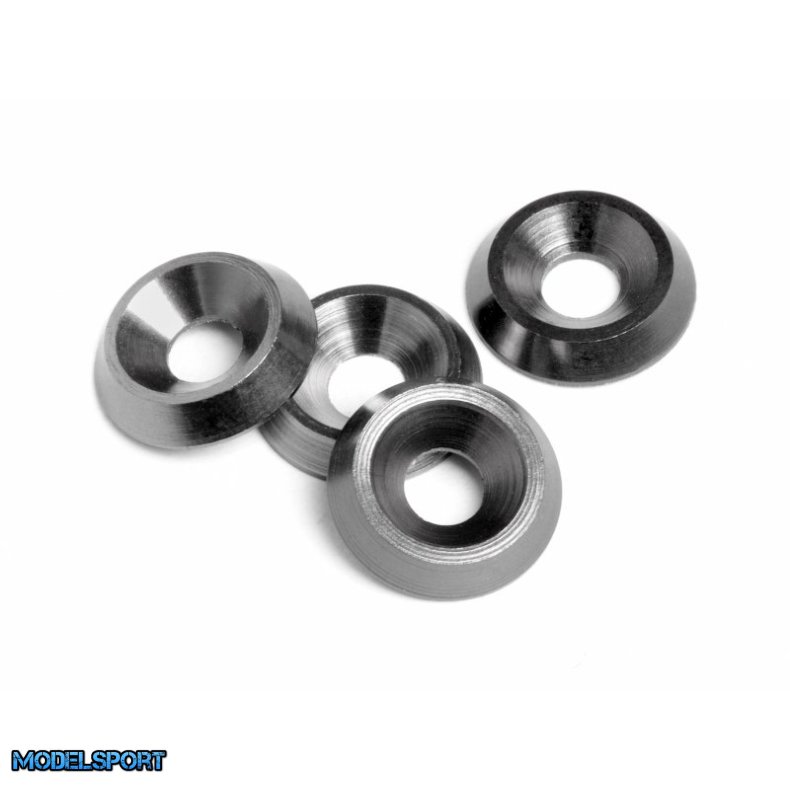 HPI 88008 Cone Washer 3X9X2mm (Gunmetal/4Pcs)