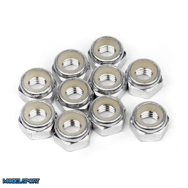 HPI 95862 Aluminum Lock Nut M5 (Silver/10Pcs)