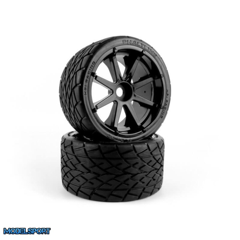 HPI 160508 Mounted Phaltline Tire on 3256 Blast Black Wheel