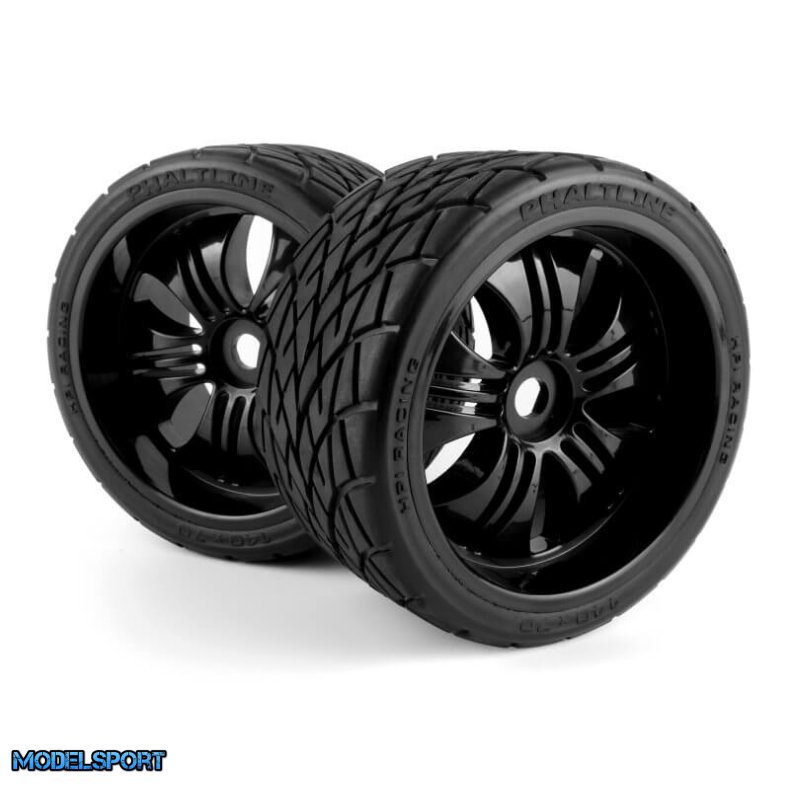 HPI 160509 Mounted Phaltline Tire on 3251 Tremor Black Wheel